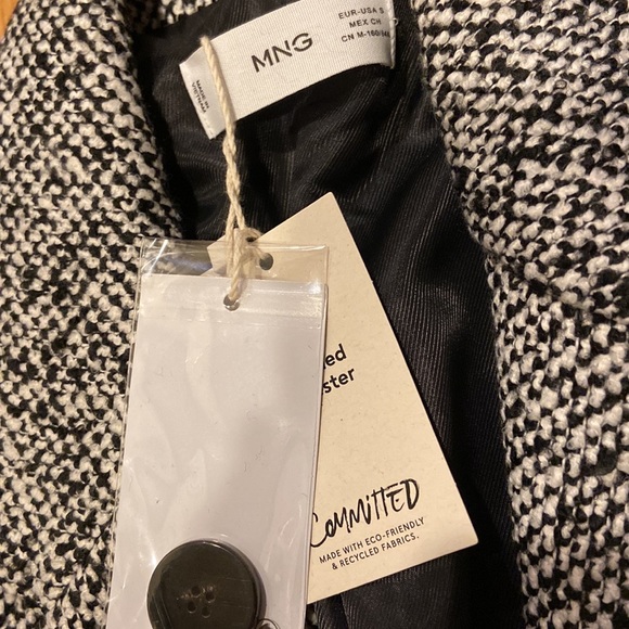 MANGO boucle oversized long coat salt‘n‘pepper pattern - Picture 11 of 13